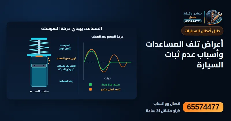 رسم توضيحي: أعراض تلف المساعدات وأسباب عدم ثبات السيارة