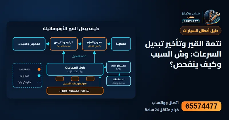 رسم توضيحي: نتعة القير وتأخير تبديل السرعات: وش السبب وكيف ينفحص؟