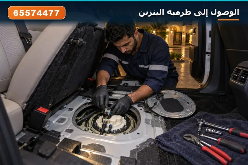 الوصول إلى طرمبة البنزين من تحت الكرسي الخلفي