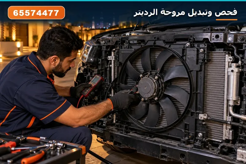فحص وتبديل مروحة الرديتر