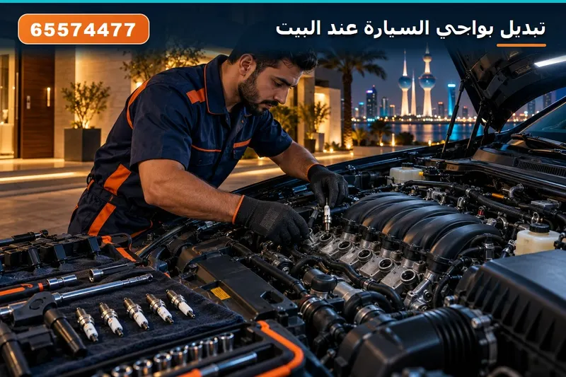 تبديل بواجي السيارة متنقل عند البيت الكويت 65574477