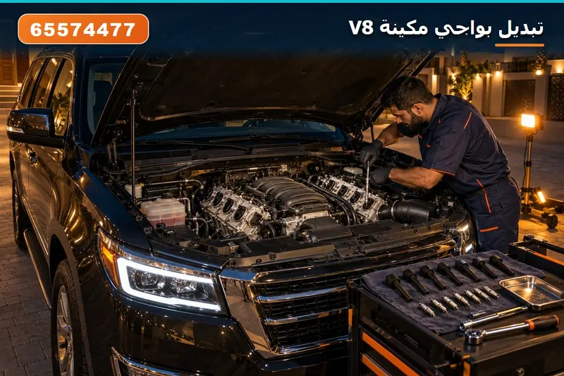 تبديل بواجي مكينة V8