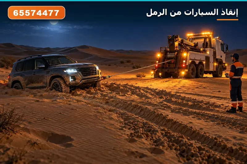 إنقاذ السيارات من الرمل والبر