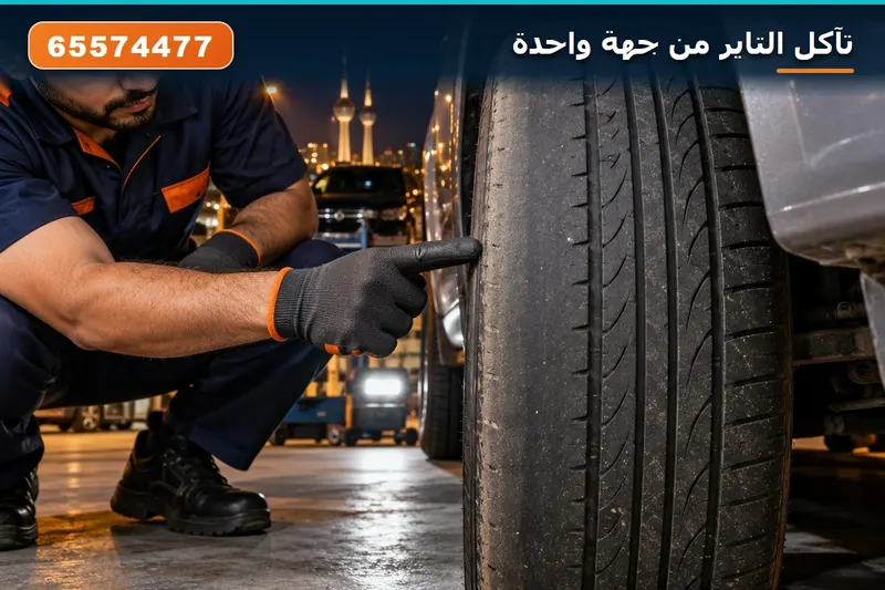 تآكل التاير من جهة واحدة