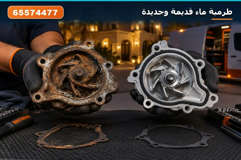 طرمبة ماء قديمة متآكلة وطرمبة جديدة