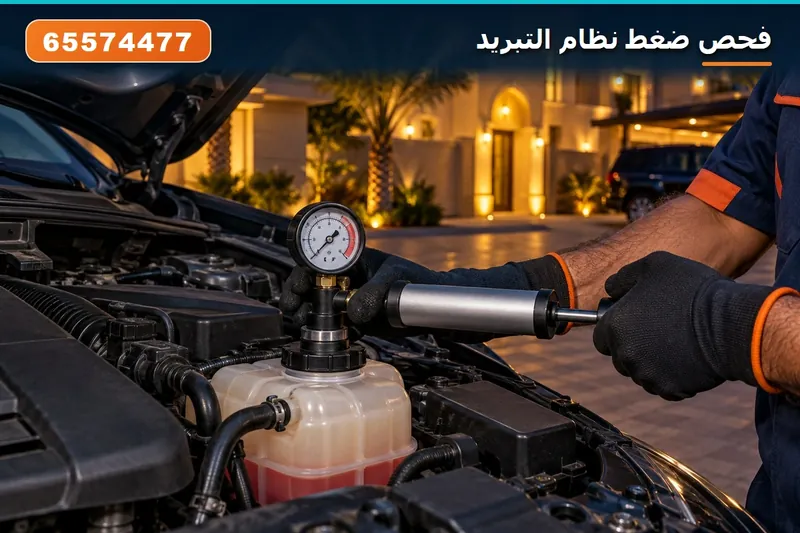فحص ضغط نظام التبريد بالجهاز
