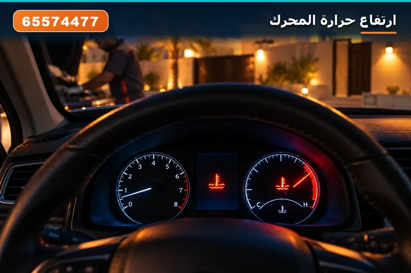 ارتفاع حرارة المحرك في الطبلون